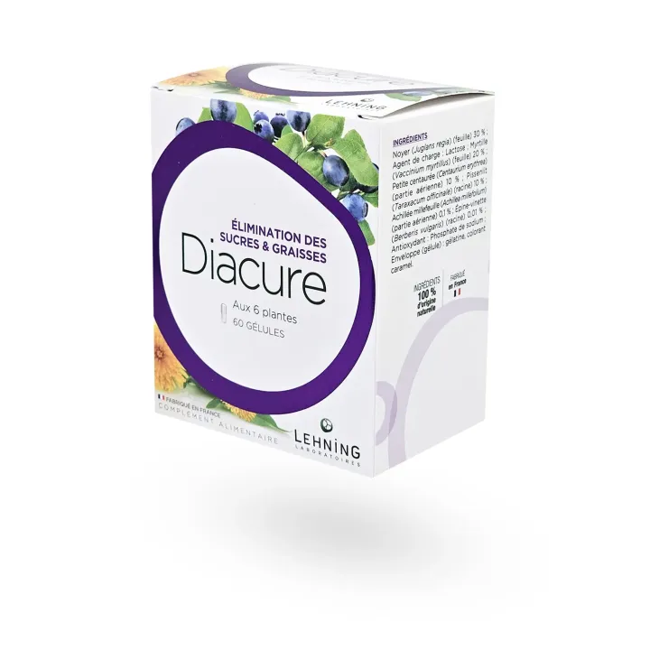 Diacure Lehning élimination des sucres et graisses 60 gélules | Pharmacie en ligne