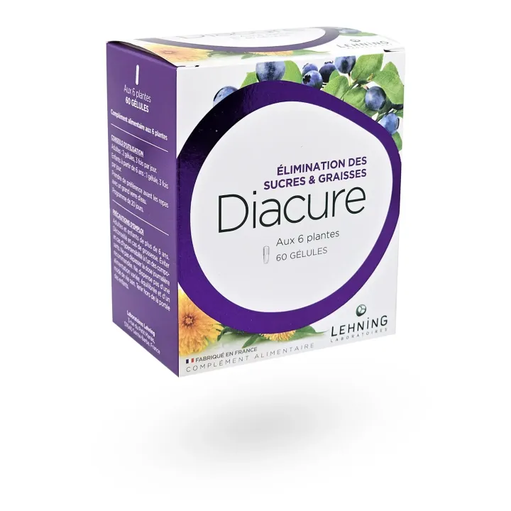 Diacure Lehning élimination des sucres et graisses 60 gélules
