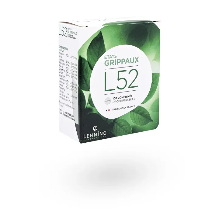 L52 états grippaux Lehning 100 comprimés orodispersibles | Pharmacie en ligne