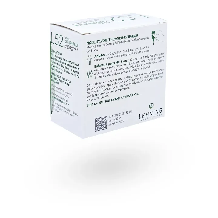 L52 Lehning États grippaux solution buvable en gouttes 30 ml | Pharmacie en ligne