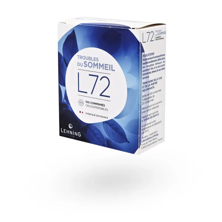 L72 Troubles du sommeil Lehning 100 comprimés orodispersibles | Pharmacie en ligne