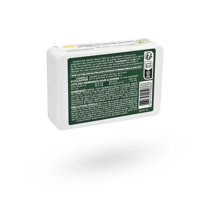 Pâte suisse Respiration Lehning pin et eucalyptus 40 gommes sans sucre | Pharmacie en ligne