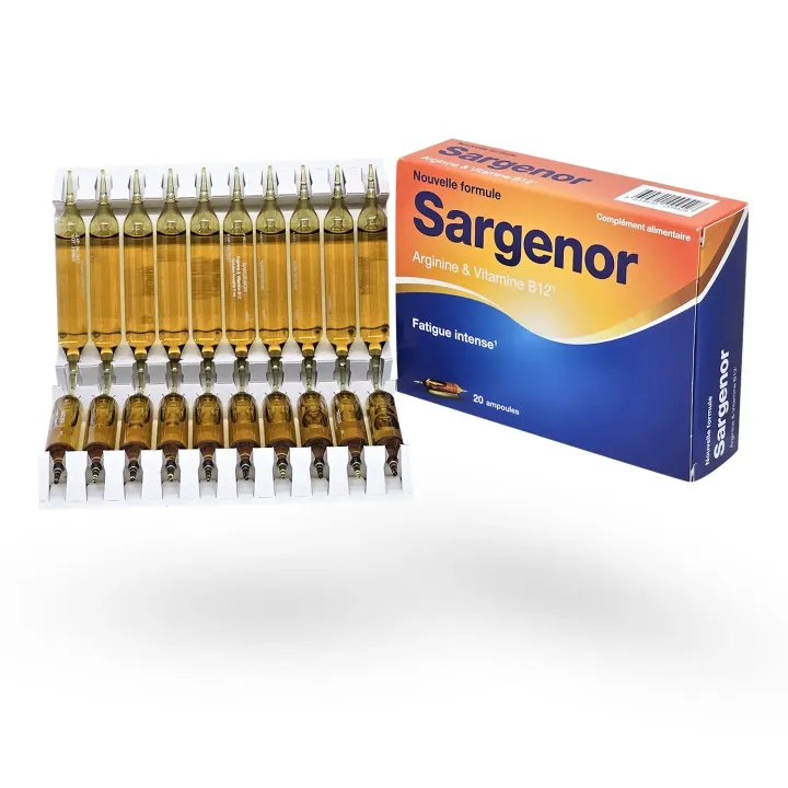 Sargenor Fatigue Intense Arginine & Vitamine B12 20 ampoules – Énergie & Vitalité | Pharmacie en ligne