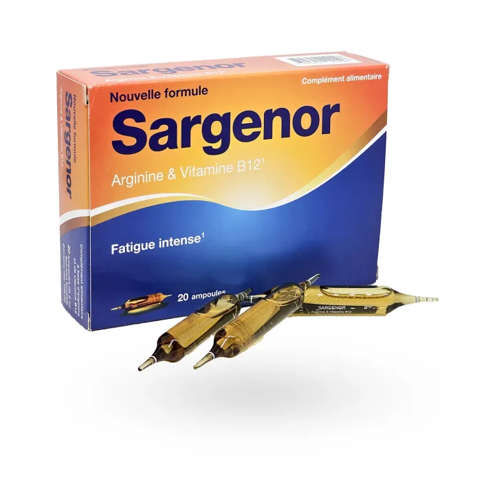 Sargenor Fatigue Intense Arginine & Vitamine B12 20 ampoules – Énergie & Vitalité | Pharmacie en ligne