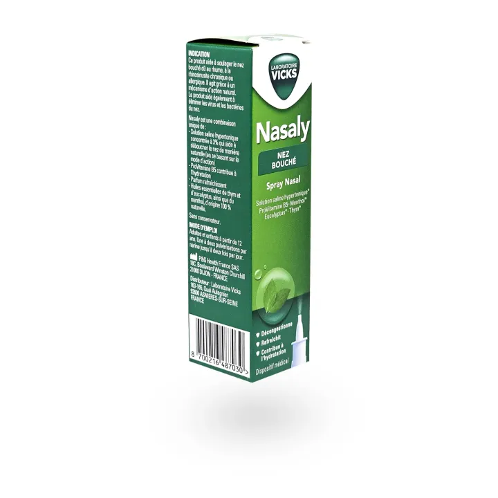 Vicks Nasaly Nez Bouché Spray Nasal 20 ml – Décongestionne et hydrate | Pharmacie en ligne