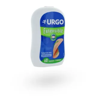 Urgo pansement Extensible avec compresse antiseptique 60 pansements