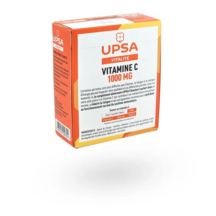 UPSA Vitamine C 1000 mg – 10 Sachets-Doses | Vitalité, Fatigue et Immunité | Pharmacie en ligne UPSA Vitamine C 1000 mg – 10 Sachets-Doses | Vitalité, Fatigue et Immunité | Pharmacie en ligne