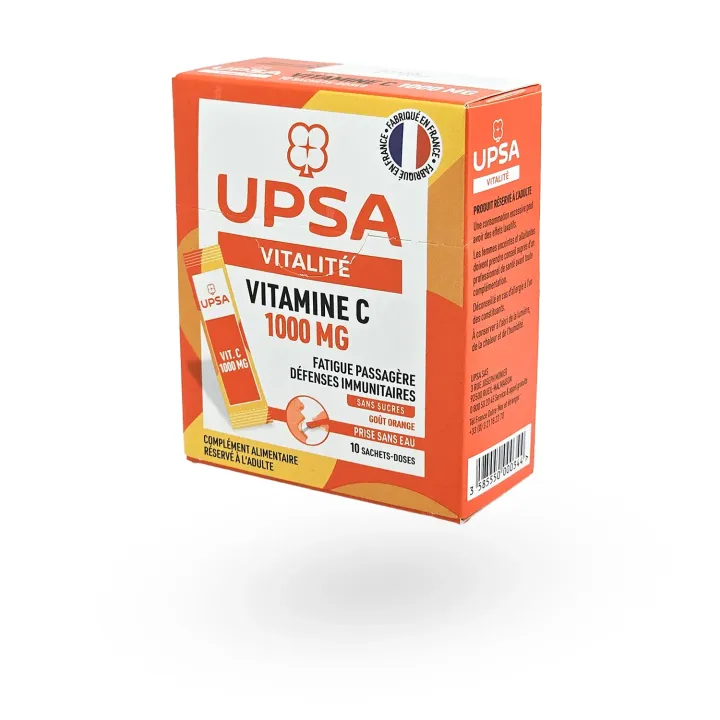 UPSA Vitamine C 1000 mg – 10 Sachets-Doses | Vitalité, Fatigue et Immunité | Pharmacie en ligne UPSA Vitamine C 1000 mg – 10 Sachets-Doses | Vitalité, Fatigue et Immunité | Pharmacie en ligne