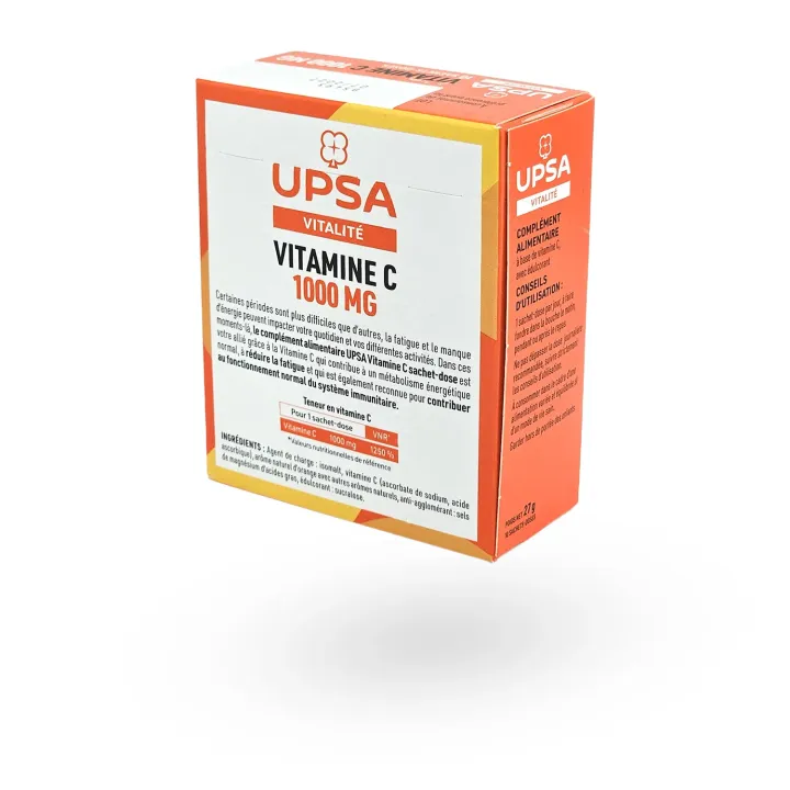 UPSA Vitamine C 1000 mg – 10 Sachets-Doses | Vitalité, Fatigue et Immunité | Pharmacie en ligne UPSA Vitamine C 1000 mg – 10 Sachets-Doses | Vitalité, Fatigue et Immunité | Pharmacie en ligne