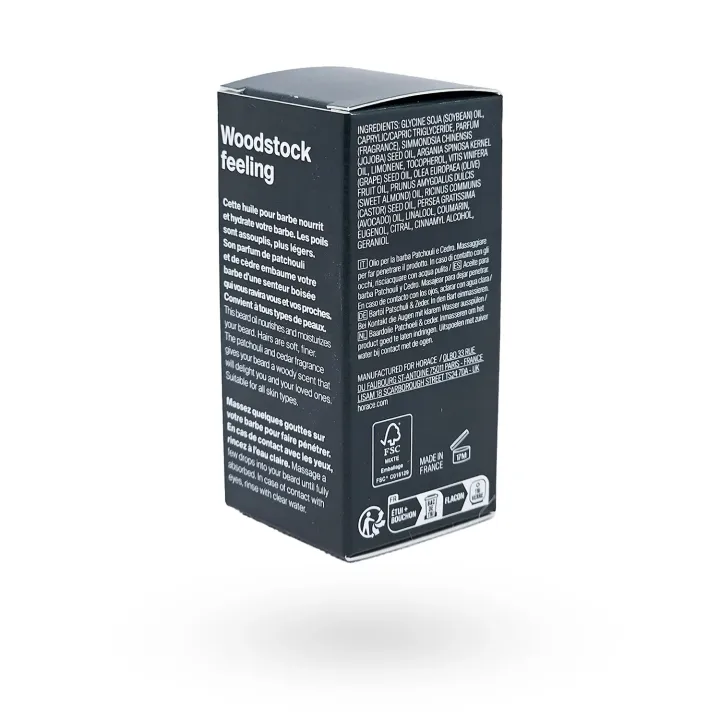 Huile pour la barbe Horace Ricin Patchouli & Cèdre 30 ml – Soin barbe naturelle et vegan | Pharmacie en ligne