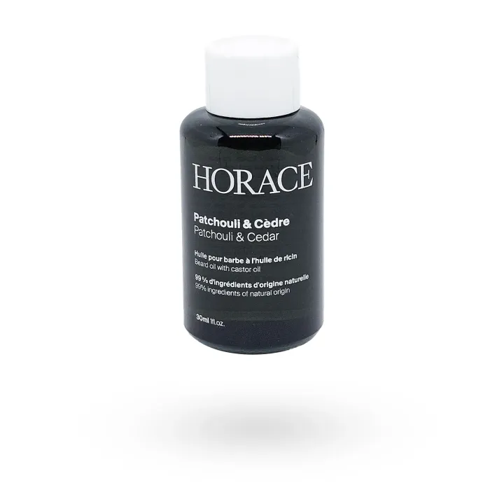 Huile pour la barbe Horace Ricin Patchouli & Cèdre 30 ml – Soin barbe naturelle et vegan | Pharmacie en ligne