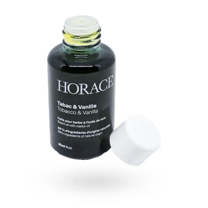 Huile pour la barbe Horace Ricin Tabac & Vanille 30 ml – Soin barbe naturelle & parfum boisé | Pharmacie en ligne