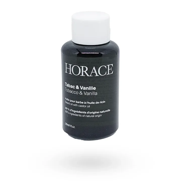 Huile pour la barbe Horace Ricin Tabac & Vanille 30 ml – Soin barbe naturelle & parfum boisé | Pharmacie en ligne