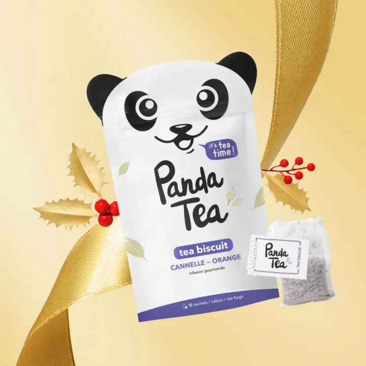 Panda Tea Tea Biscuit Infusion Gourmande Bio Cannelle & Orange – 28 Sachets | Pharmacie en ligne