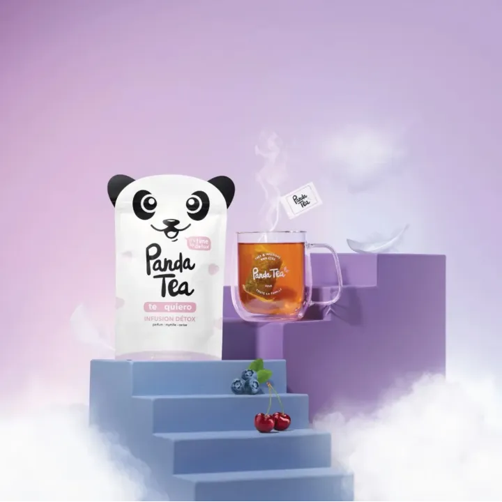 Panda Tea Te Quiero Infusion Détox Bio Myrtille & Cerise – 28 Sachets | Pharmacie en ligne