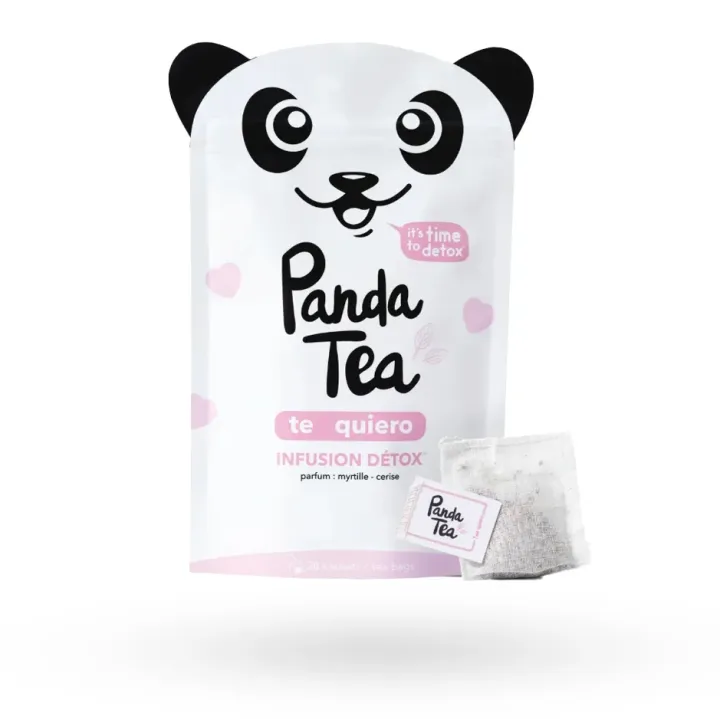 Panda Tea Te quiero infusion détox myrtille & cerise 28 sachets