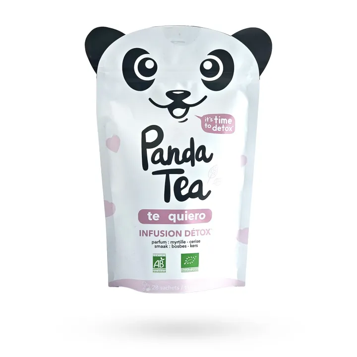 Panda Tea Te Quiero Infusion Détox Bio Myrtille & Cerise – 28 Sachets | Pharmacie en ligne