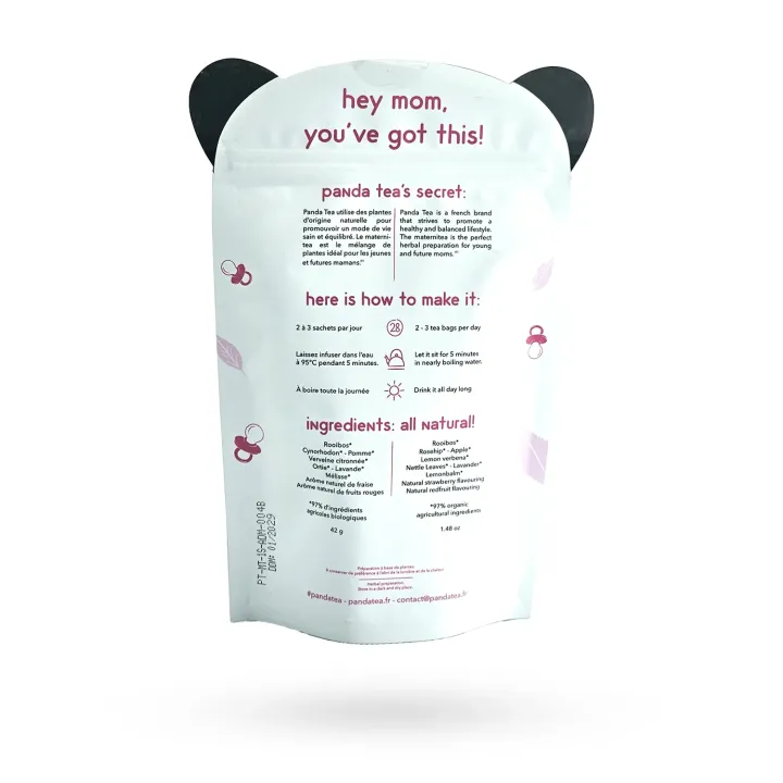 Panda Tea Maternitea Infusion Maternité Bio Fraise & Fruits Rouges – 28 Sachets | Pharmacie en ligne