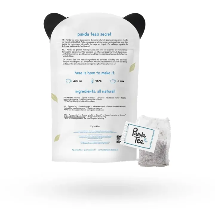 Panda Tea Polar Express Infusion Gourmande Menthe & Cacao Bio – 18 Sachets | Pharmacie en ligne