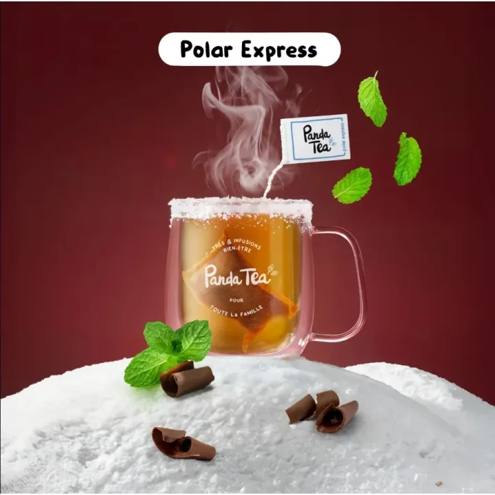 Panda Tea Polar Express Infusion Gourmande Menthe & Cacao Bio – 18 Sachets | Pharmacie en ligne