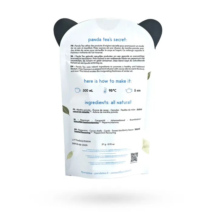 Panda Tea Polar Express Infusion Gourmande Menthe & Cacao Bio – 18 Sachets | Pharmacie en ligne