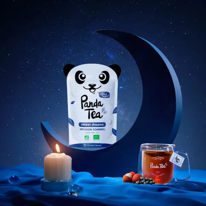 Panda Tea Sweet Dreams Infusion Sommeil Bio Cassis & Litchi – 28 sachets | Pharmacie en ligne