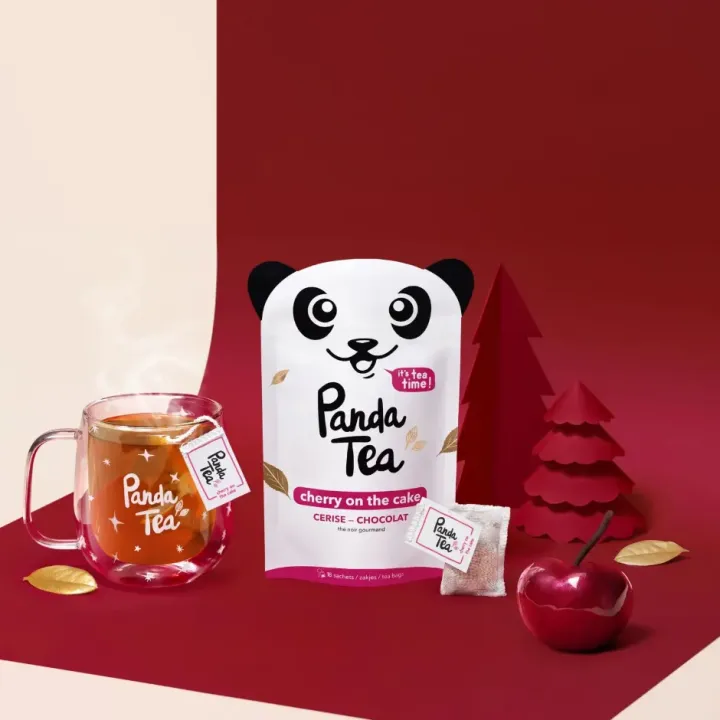Panda Tea Cherry on the Cake Infusion Gourmande Cerise & Chocolat Bio – 18 Sachets | Pharmacie en ligne