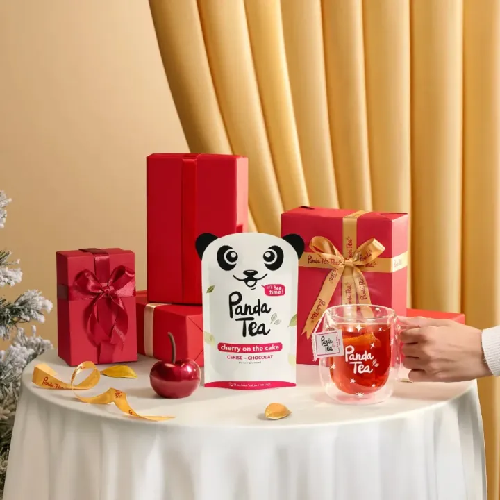 Panda Tea Cherry on the Cake Infusion Gourmande Cerise & Chocolat Bio – 18 Sachets | Pharmacie en ligne