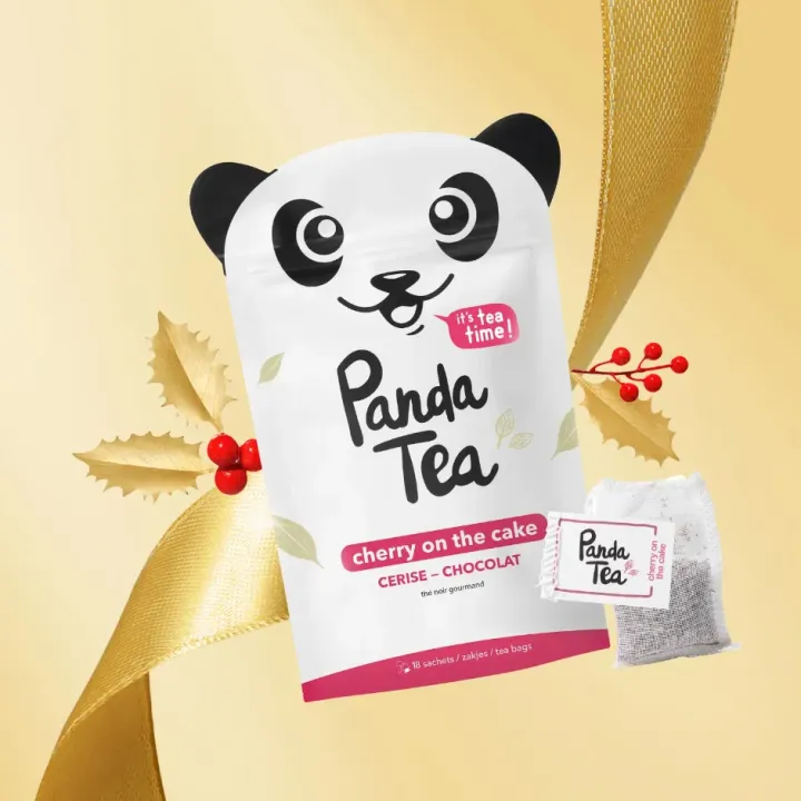 Panda Tea Cherry on the Cake Infusion Gourmande Cerise & Chocolat Bio – 18 Sachets | Pharmacie en ligne