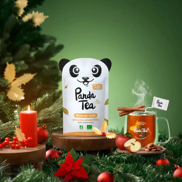 Panda Tea Forever Nuts Infusion Gourmande Pomme & Amande Bio – 18 Sachets | Pharmacie en ligne
