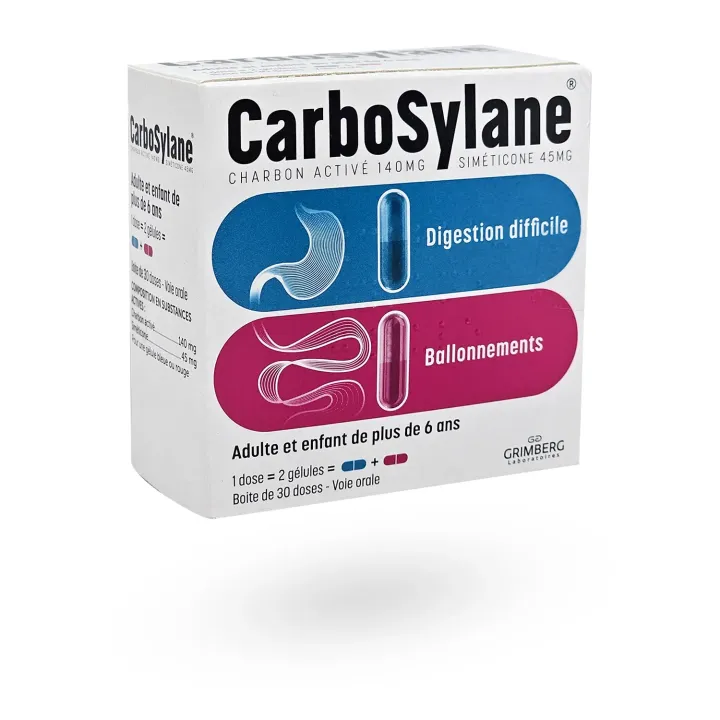 Carbosylane ballonnements & digestion difficile 60 gélules