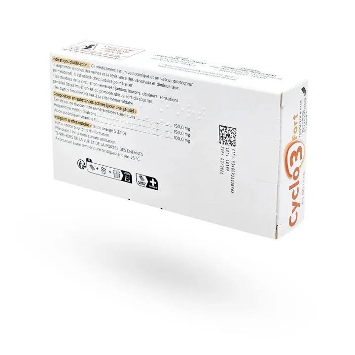 Cyclo 3 Fort jambes lourdes 60 gélules | Pharmacie en ligne