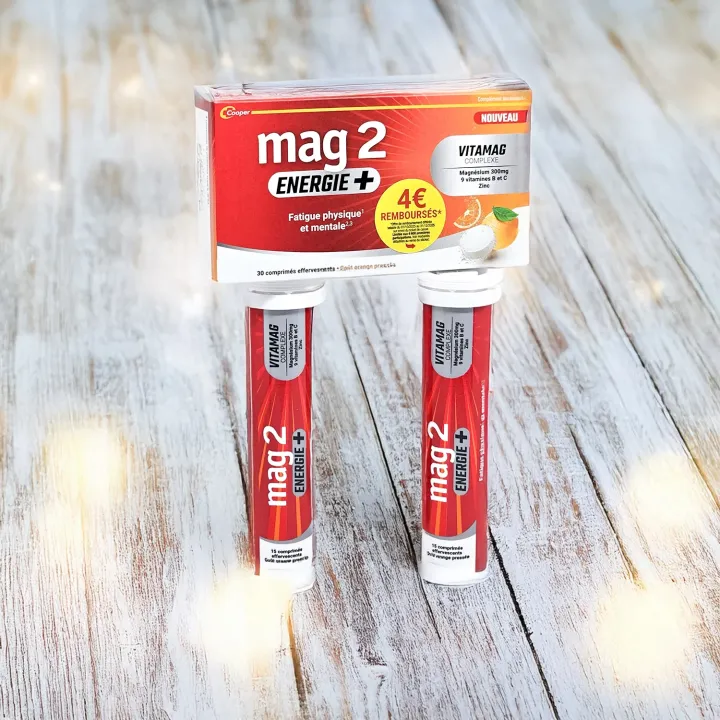Mag2 Énergie + 30 comprimés effervescents – magnésium, vitamines B & C, zinc | Pharmacie en ligne