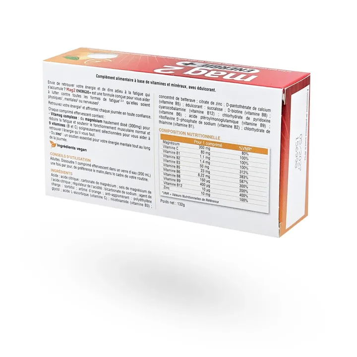 Mag2 Énergie + 30 comprimés effervescents – magnésium, vitamines B & C, zinc | Pharmacie en ligne