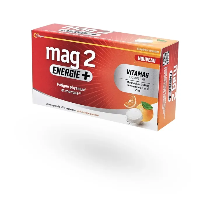 Mag2 Énergie + 30 comprimés effervescents – magnésium, vitamines B & C, zinc | Pharmacie en ligne