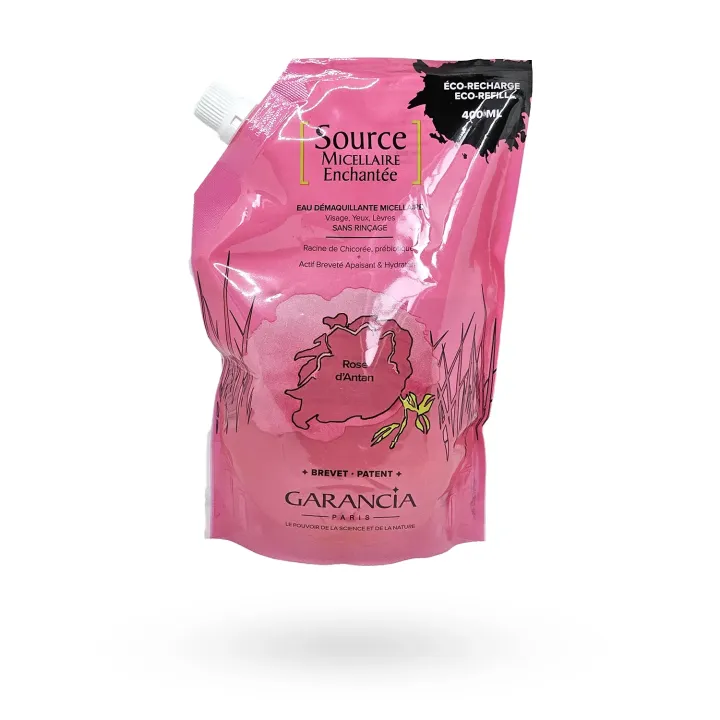 Garancia Source micellaire Enchantée recharge eau démaquillante rose d'antan 400 ml