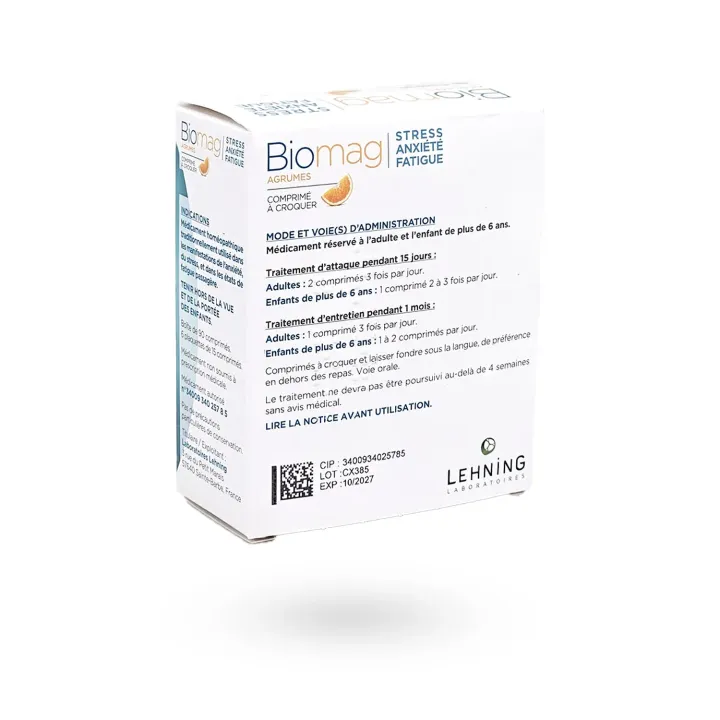 Biomag Agrumes Lehning 90 comprimés à croquer - Stress anxiété fatigue | Pharmacie en ligne