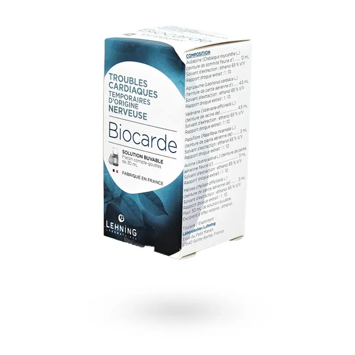 Biocarde Lehning Troubles cardiaques d’origine nerveuse 30 ml | Palpitations & Nervosité | Pharmacie en ligne