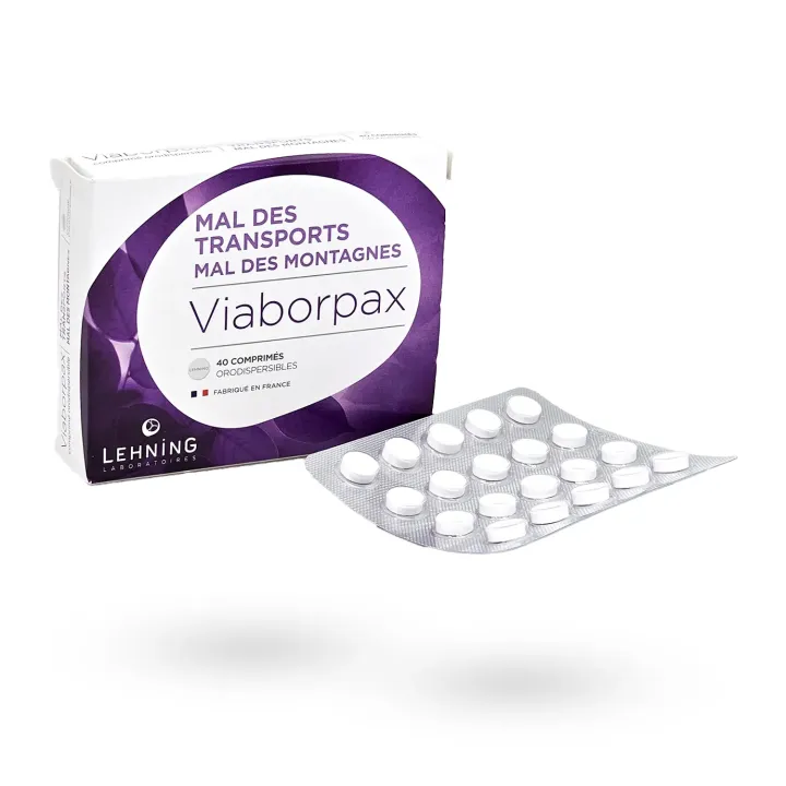 Viaborpax mal des transports et des montagnes Lehning 40 comprimés orodispersibles | Pharmacie en ligne