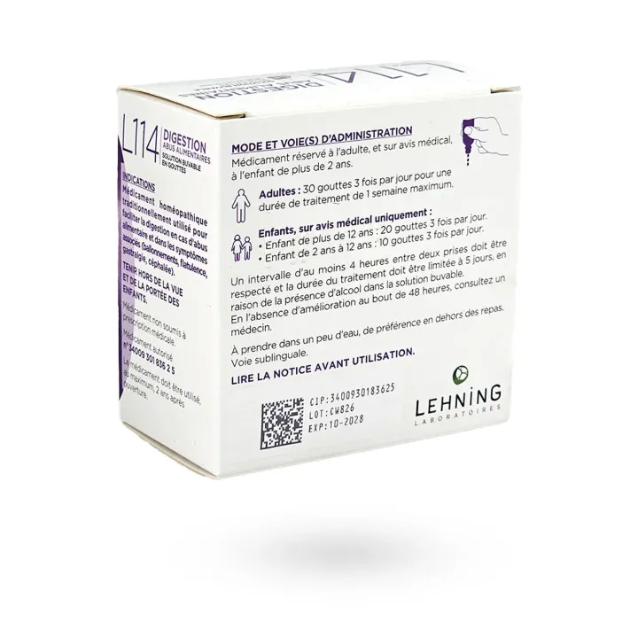 L114 Lehning digestion abus alimentaires 30 ml | Pharmacie en ligne