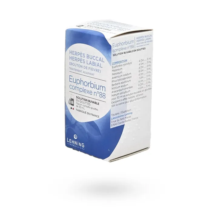 Lehning complexe n°88 Euphorbium herpès labial et buccal - Boutons de fièvre | Pharmacie en ligne