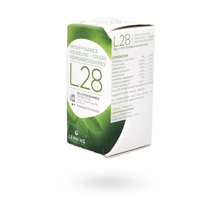 Lehning L28 troubles veineux homéopathie flacon de 30 ml