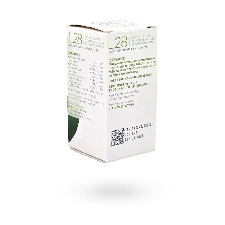 Lehning L28 troubles veineux homéopathie flacon de 30 ml
