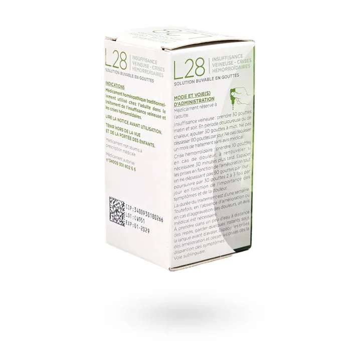 Lehning L28 troubles veineux homéopathie flacon de 30 ml