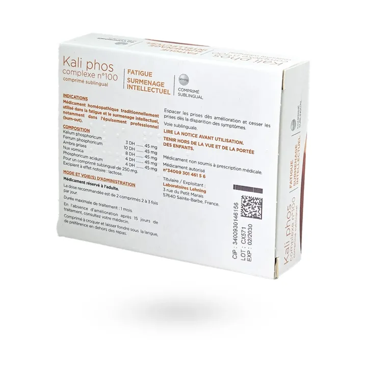 Lehning kali phos complexe n°100 surmenage intellectuel 60 comprimés sublinguaux | Pharmacie en ligne