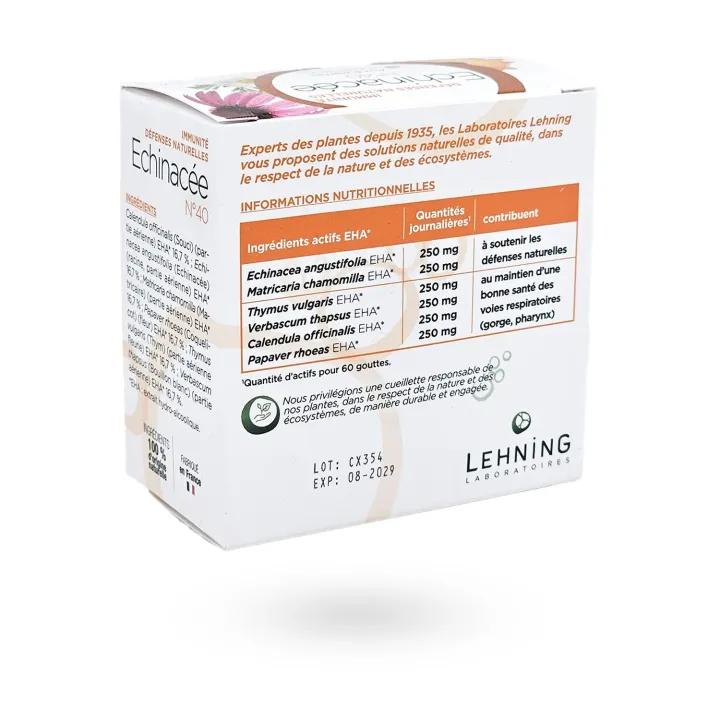 Echinacée N°40 Lehning – Immunité & Défenses naturelles – Gouttes 30 ml | Pharmacie en ligne