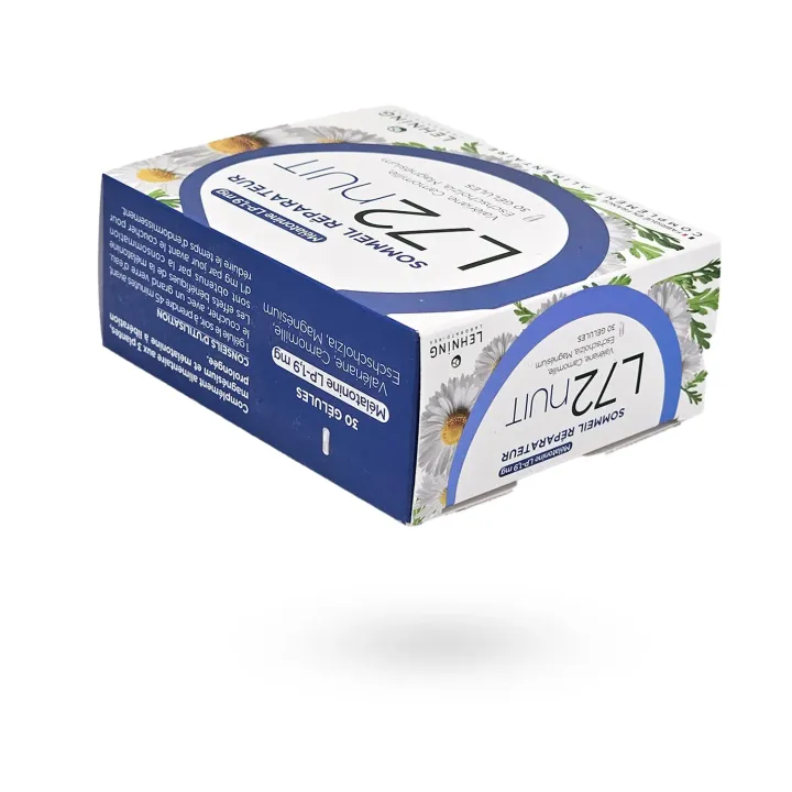 L72 Nuit Lehning – Sommeil Réparateur & Mélatonine – 30 gélules | Pharmacie en ligne