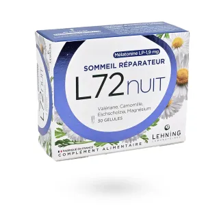 L72 Nuit sommeil réparateur Lehning 30 gélules