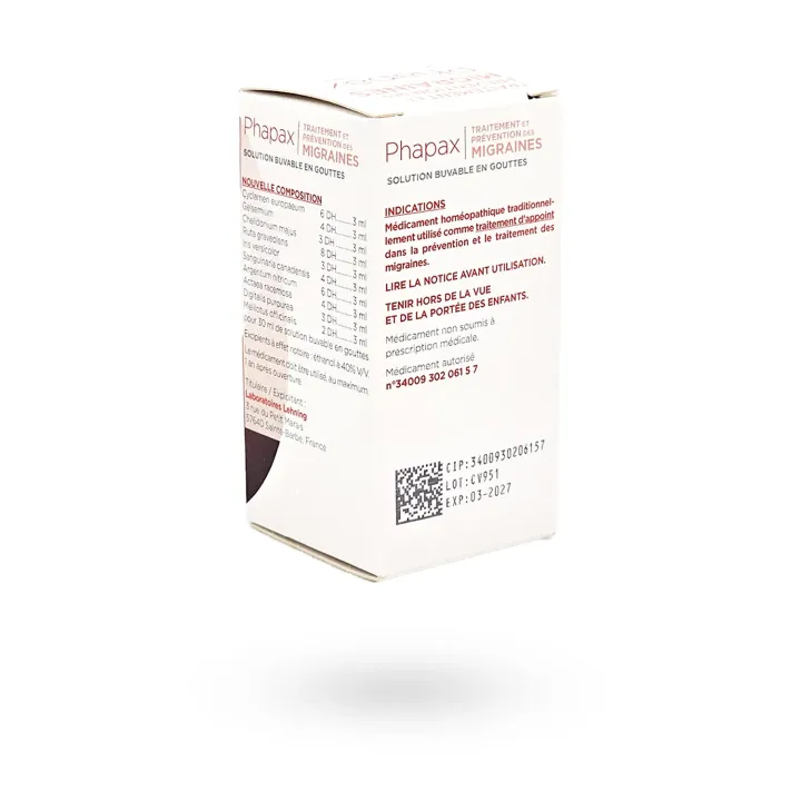 Lehning Phapax – Migraines solution buvable 30 ml | Pharmacie en ligne