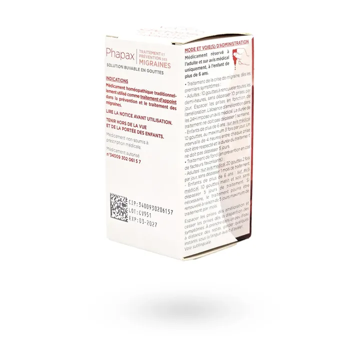 Lehning Phapax – Migraines solution buvable 30 ml | Pharmacie en ligne